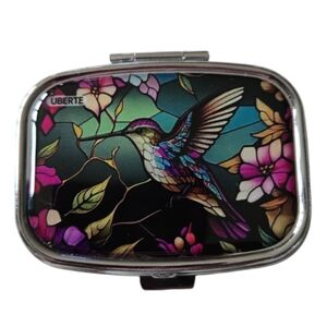 Colorful Hummingbird Pill Box